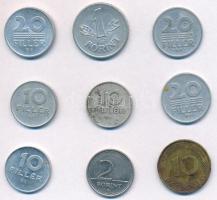 38db-os vegyes magyar bankjegy és fémpénz tétel, benne 29db bankjegy korona és pengő időszakból, köz...