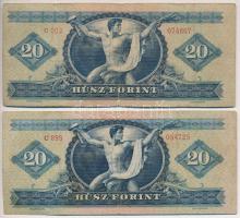 1949. 20Ft (2x) T:III,III-