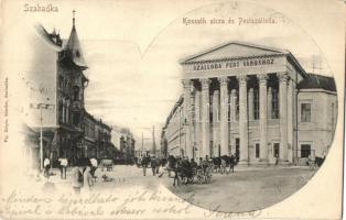 Szabadka, Subotica; Kossuth utca, Szálloda Pest városához, villamos / street, hotel, tram