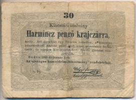 1849. 30kr Kossuth bankó T:III- ly.