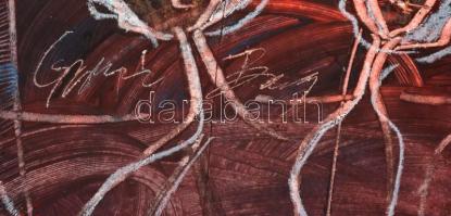 Olvashatatlan jelzéssel: Arcok a városból. Vegyes technika, karton, 67×50 cm