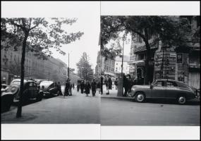 cca 1957 Budapest, képriport a kockás taxi egy napjáról, 18 db vintage negatív (6x6 cm) és az erről ...