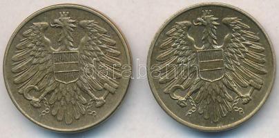 Ausztria 1951-1954. 20Gr Al Br (2x) T:1- Austria 1951-1954. 20 Groschen Al-Br (2x) C:AU Krause KM#2877