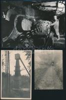 cca 1960 Bányák és bányászok, 4 db vintage fotó, egyik feliratozott, 11x8 cm és 13x18 cm közötti méretben