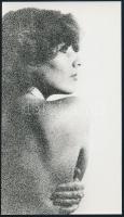 cca1975 Kravolánszky Balázs: Szemcsés akt, feliratozott vintage fotóművészeti alkotás, 24x13,5 cm