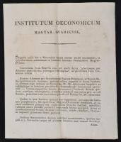 1820 Magyaróvár, a gazdasági intézet szabályzata, latin nyelven, 4 p.