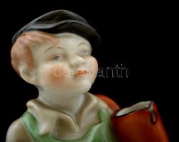 Herendi cipész fiú, kézzel festett, hibátlan, jelzett, m: 18 cm