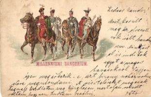 1898 Milleniumi Banderium / Hungarian cavalrymen uniform, litho (fa)