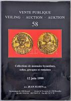 1999. Jean Elsen 58. aukció katalógus, görög, római, kelta és bizánci pénzek árverése, több mint 2000 érme fotójával, használt, de jó állapotú