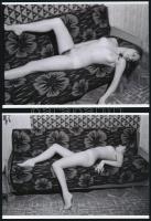 cca 1978 Szoknyától a nyakláncig, 7 db szolidan erotikus fénykép, vintage negatívokról készült mai n...