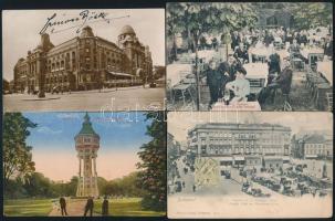 Budapest - 20 db RÉGI magyar városképes képeslap, vegyes minőség / 20 pre-1945 Hungarian town-view postcards, mixed quality