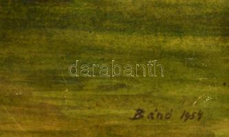 Bánó Endre (1921-1992): Margit híd, akvarell, papír, jelzett, paszpartuban, üvegezett fa keretben, 1...