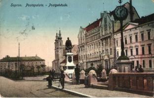 Sopron, Postapalota, szobor, óra (EK)