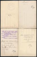 7 db RÉGI magyar városképes képeslap, első világháborús hősi emlékek: Püspökbogád, Érd, Királyhegyes...