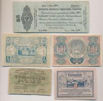 7db-os vegyes bankjegy és szükségpénz tétel, közte Montenegró 1912. 1P, Lengyelország 1922. 10.000M,...