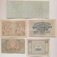 7db-os vegyes bankjegy és szükségpénz tétel, közte Montenegró 1912. 1P, Lengyelország 1922. 10.000M,...