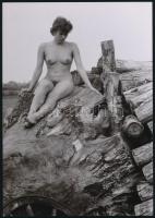 cca 1974 Favágónak legszebb lánya, 3 db szolidan erotikus fénykép, vintage negatívokról készült mai ...