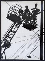 cca 1973 Tatár Tibor: Fotografika, feliratozott vintage fotóművészeti alkotás, kasírozva, 39x29 cm