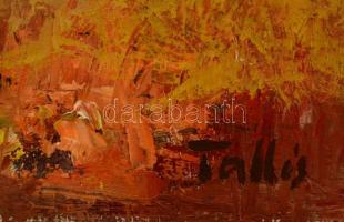 Tallós Ilona (1918-1991): Sióparti fák. Olaj, farost, jelzett, 30×40 cm