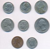 Amerikai Egyesült Államok 1966-1993. 1c-1/4$ (8xklf) T:2,2- ph.
USA 1966-1993. 1 Cent - 1/4 Dollar ...