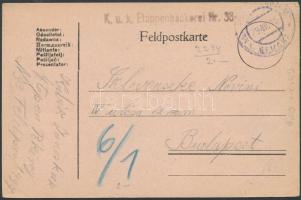 1919 Tábori posta levelezőlap / Field postcard &quot;K.u.K. Etappenbäckerei Nr. 33&quot; + &quot;EP GEMONA&quot;