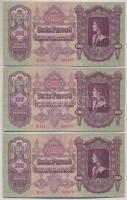 1930. 100P (3x) sorszámkövetők T:III szép papír Adamo P17