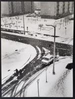 cca 1975 Vincze János (1922-1998) nagyméretű kecskeméti városképei, 3 db vintage fotóművészeti alkot...