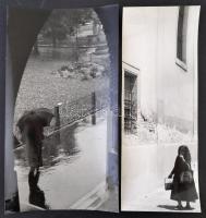cca 1963 Krisch Béla kecskeméti fotóművész 3 db feliratozott vintage fotóművészeti alkotása kiállítási képméretben, 38,5x14,5 cm és 24x39 cm között