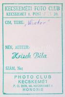 cca 1963 Krisch Béla kecskeméti fotóművész 3 db feliratozott vintage fotóművészeti alkotása kiállítá...