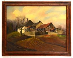 Zimmerman jelzéssel: Házudvar. Olaj, vászon, keretben, 46×60 cm