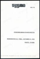 1994 Diana hercegnő Washingtonban, sajtófotó, hátoldalán feliratozva, 15x22 cm / Princess Diana in W...