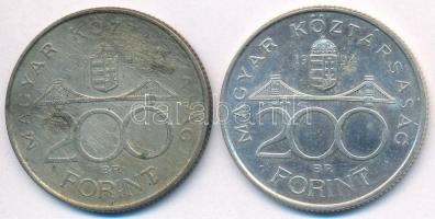 1994. 200Ft Ag "Deák" (2x) T:2,2- karc, patina
Adamo F13.1