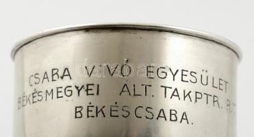 Ezüst (Ag.) kupa, "Csaba Vívó Egyesület / Békésmegyei Általános Takarékpénztár Rt. / Békéscsaba...