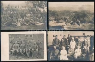 cca 1916 Katonai fényképek tétele, 13 db privát fotólap, hat feliratozva, 9x14 cm