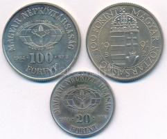 1984. 20Ft Cu-Ni "FAO - Védd az erdőt" + 1984. 100Ft Cu-Ni "FAO - Ha kivágod, ültess ...