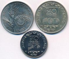 1981. 100Ft "FAO I. - Térdelő asszony" + 1985. 20Ft "FAO IV. - Hal, kalász, falevél&q...