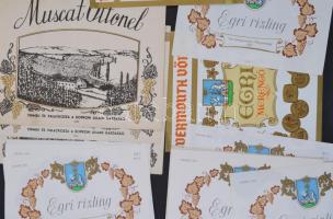 cca 1970 88 db nyomdatiszta boroscímke, köztük duplumok is