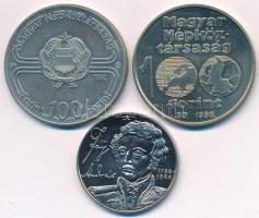 1982. 100Ft Cu-Ni "Labdarúgó Világbajnokság 1982 - Két focista" + 1988. 100Ft "Labdar...