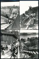 1986 Budapest, Sikló építése, négy különböző időpontban készült fotósorozat  a készültségi állapotró...