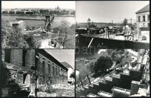 1986 Budapest, Sikló építése, négy különböző időpontban készült fotósorozat  a készültségi állapotró...