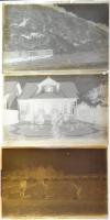 cca 1920 Rappensberger Andor m. kir. főerdőtanácsos hagyatákából 13 db vintage üveglemez negatív, különféle témákról, 10x15 cm