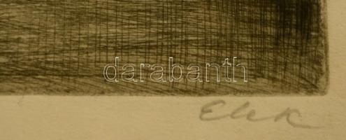 Elekfy Jenő (1895-1968): Karnevál. Rézkarc, papír, jelzett, foltos, 24×19 cm