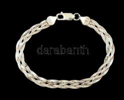 Ezüst(Ag) fonott karkötő, jelzett, h: 18 cm, nettó: 4,8 g