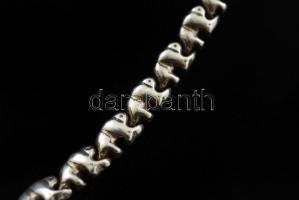 Ezüst(Ag) elefántos nyaklánc, jelzett, h: 47 cm, nettó: 19,7 g