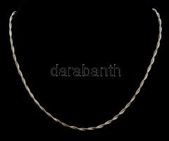 Ezüst(Ag) csavart nyaklánc, jelzett, h: 45,5 cm, nettó: 11,6 g