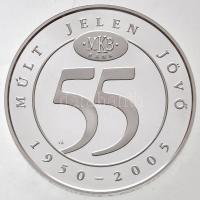 Fákó Árpád (1963-) 2005. "55 éves az MKB" Ag emlékérem dísztokban (31g/0.999/42,5mm) T:PP
