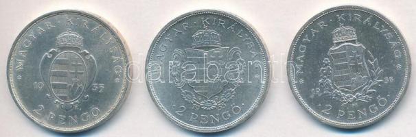 1935. 2P Ag "Pázmány" + 2P Ag "Rákóczi" + 1936. 2P Ag "Liszt Ferenc"  ...