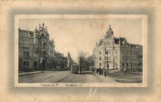 Temesvár, Timisoara; Hunyadi út villamossal. &quot;Ideal&quot; W. L. Bp. No. 6656. / street view with tram (fl)