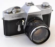 Yashica TL-Super fényképezőgép tokkal. Auto Yashinon-DX 1:1,7 1=50 mm objektívvel