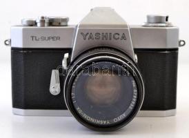 Yashica TL-Super fényképezőgép tokkal. Auto Yashinon-DX 1:1,7 1=50 mm objektívvel